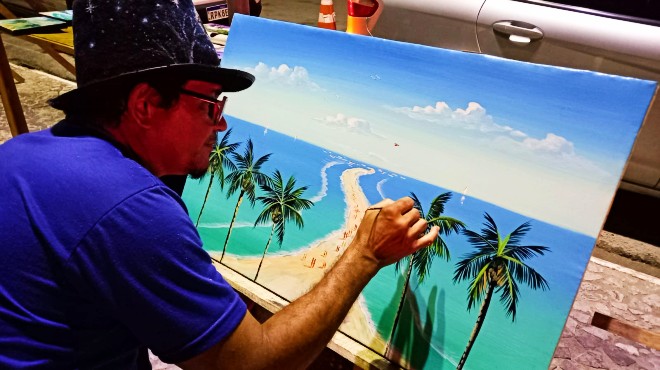 Paisagens turísticas de Maragogi inspiram pintor venezuelano