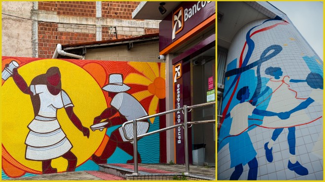 Arte alagoana transforma fachadas de agências em Maragogi e União dos Palmares