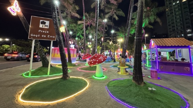 Vila das Crianças tem cenários iluminados e muita diversão, na Ponta Verde